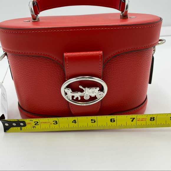 Coach PebbleLeather Georgia Crossbody Bright Poppy - Picture 9 of 11